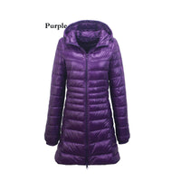 Lightweight Mid-length Plus Size Slim Fit Women's Down Jacket