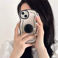 Ring English Twist Bracket Mobile Phone Case