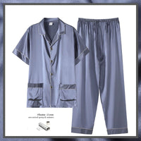 Men's Summer Short Sleeve Trousers Thin Homewear Suit
