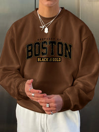 Fashion Men's Casual Long Sleeve Crew Neck Pullover Sweatshirt
