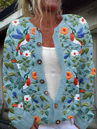 3D Digital Printing Cardigan Knitted Coat Women