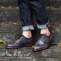 Carved British Vintage Distressed Business Casual Leather Shoes