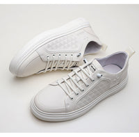 Cowhide Lace Up Versatile Breathable Soft Bottom Low Top Men's Board Shoes