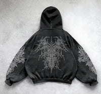 Vintage Skull Pattern Printed Sweater Pullover Hoodie