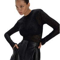 Pure Color Simple Round Neck Long Sleeve Sweater