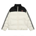 Men's Color Contrast Patchwork Stand Collar Bread Cotton-padded Jacket