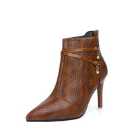 Black Pointy Stiletto French Ankle Boots