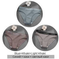 3 Pieces Set Of Women's Underwear Cotton Sexy Panties