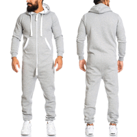 Men's Casual Hooded Zip Home One Piece Suit