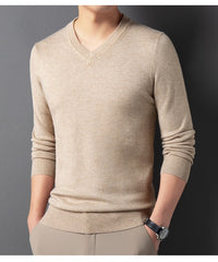 SpringAutumn Sweater V-Neck Top Men's