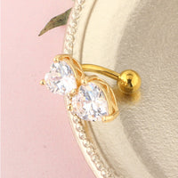Peach Heart Cross-border Zircon Water Drop Belly Button Ring Doctor