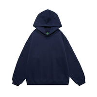 European And American Leisure Solid Color Hooded Loose Sweater Fleece-lined Hooded Coat
