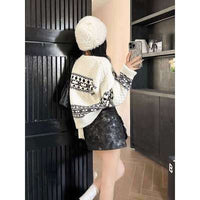 Fashion Trend Jacquard Sweater Casual Loose And Lazy Style
