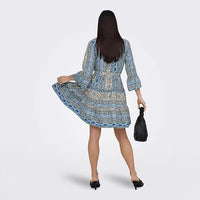 Elegant Relaxed-fit Strap Print Dress