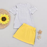 Western Style Short-sleeved Off-the-shoulder Polka Dot Fruit Pineapple Tide