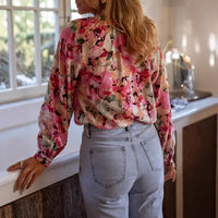 Idle Style Printed Round Neck Shirt Top