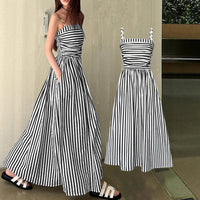 Summer New Striped Strap Dress Women's Elegant