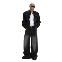 Men's Special-interest Design American Retro Washed Jeans