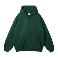 Men's Fleece-lined Thickened Double-headed Zipper Hooded Sweater