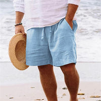 Men's Shorts Cotton And Linen Summer Drawstring Elastic