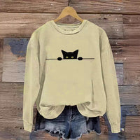 Loose Round Neck Pullover Animal Print Sweater