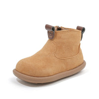 Children's Retro Solid Color British Style Cotton Boots