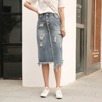 Junjun Xintang Denim Plus-size Women's Bodycon Skirt