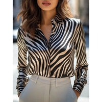 Casual Relaxed Fit Button Up Womens Blouse