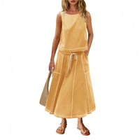Sleeveless Vest And Skirt Set For Women