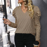 Casual Solid-Color Long-Sleeve Elegant Top For Women