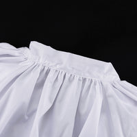 Puff-sleeved Backless Stand-collar Blouse