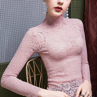 Women's Turtleneck Lace Bottoming Shirt