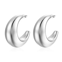 Stylish Stainless Steel Extra-Large Hollow Crescent Earrings With A High-End Look