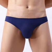 Men's Seamless Ice Silk Triangle Stripe Low Waist One Piece Shorts