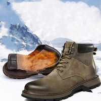 Winter Leather Martin Boots Men's Shoes High Top British