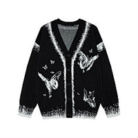 American Retro Niche High-Street Button-Up Cardigan Sweater For Women