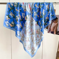 Fashion Printed Silk Scarf Twill Silk High Quality Square Scarf