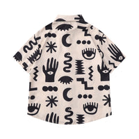 Men's Fashion Casual Retro Full Printed Lapel Short Sleeve Shirt