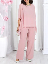 Loose-fitting Casual Solid-color Womens Chiffon Top