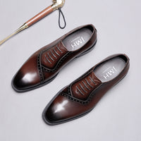 Business Carved Pointed Retro Wedding Shoes Men
