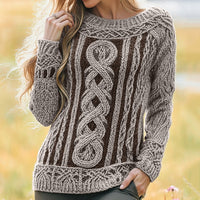 3D Digital-Print Crewneck Sweater Knitwear