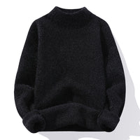 Fashionable Casual Solid-Color Crew-Neck Loose Knitted Pullover Sweater