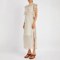 French-style Crochet Hollow-out Knitted Strap Dress For Women