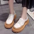 Ladies Casual Lace-up Color Matching Platform Shoes