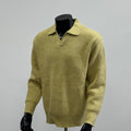 Vintage Pullover Sweater With A V-neck Solid Color And Simple Textured Knit