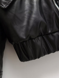 Women's Simple Imitation Leather Baggy Coat