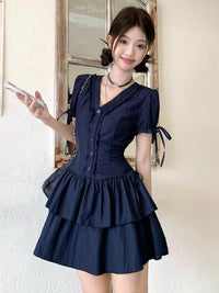 French Hepburn-style V-neck Dress For Women