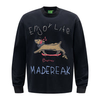Sausage Puppy Cartoon Printed Long-sleeved