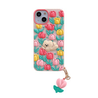 Creative Cartoon Little Bear Flowers Phone Case