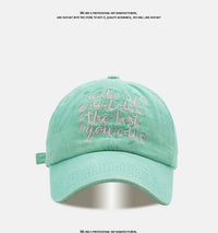 All-match Retro Face-looking Small Letters Soft Top Washed Sun-proof Baseball Cap For Men